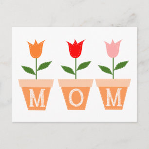 MAMMA (Färgkulor i lerblomkrukor) Vykort