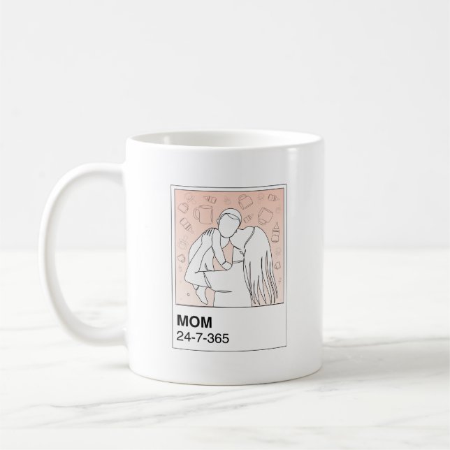 Mamma-färgruta Kaffemugg (Vänster)