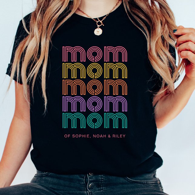 Mamma | Färgstark text för Bright Disco Stil T Shirt (A disco style design for mom)