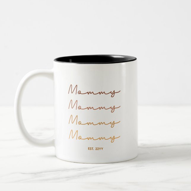 Mamma fastställd | Mamma Gift Earth-Tone Coffee Mu Två-Tonad Mugg (Vänster)