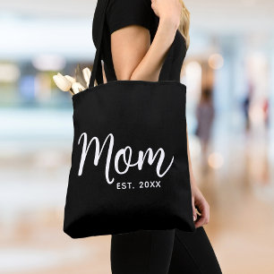 Mamma Fastställt datum för vitskript New mamma Gif Tygkasse