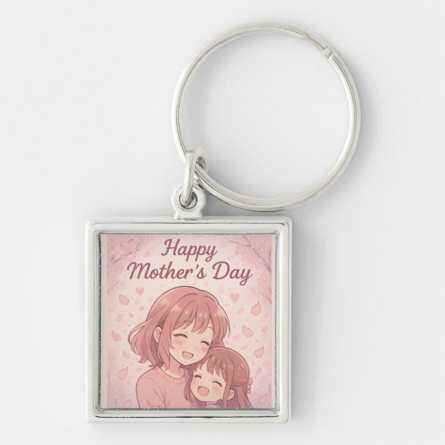 Mamma Favorite Färg Mors dag Card Fyrkantig Silverfärgad Nyckelring (Framsidan)
