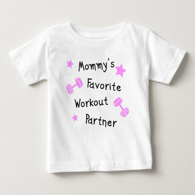 Mamma Favorite Workout Partner T Shirt (Framsida)