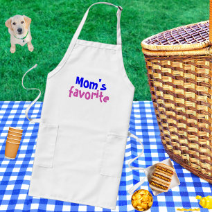 "Mamma favoriter" Funny Citat med blå Rosa Långt Förkläde