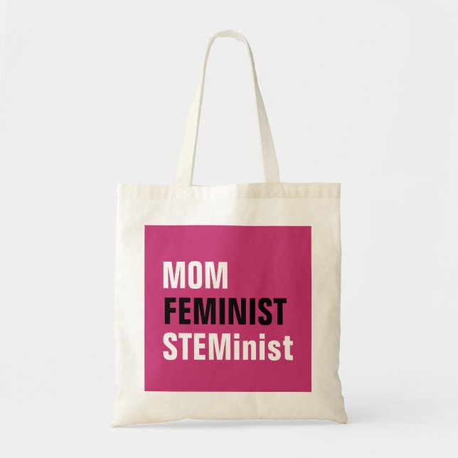 Mamma Feminist STEMinist Science Women Tech Ingenj Tygkasse (Framsidan)