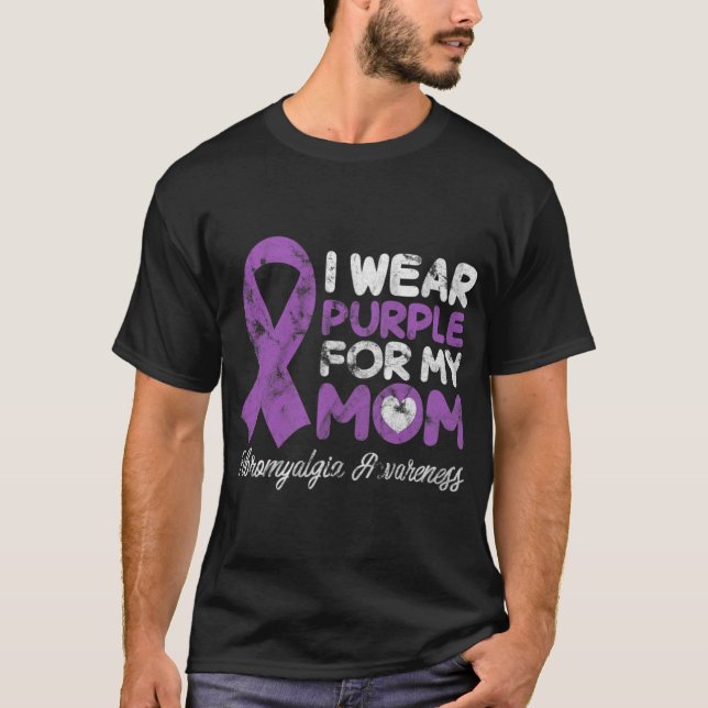 Mamma Fibro Mor Fibromyositis Support Grunge T Shirt (Framsida)