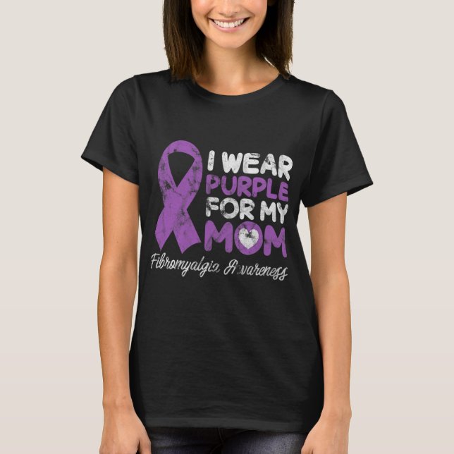Mamma Fibro Mor Fibromyositis Support Grunge T Shirt (Framsida)