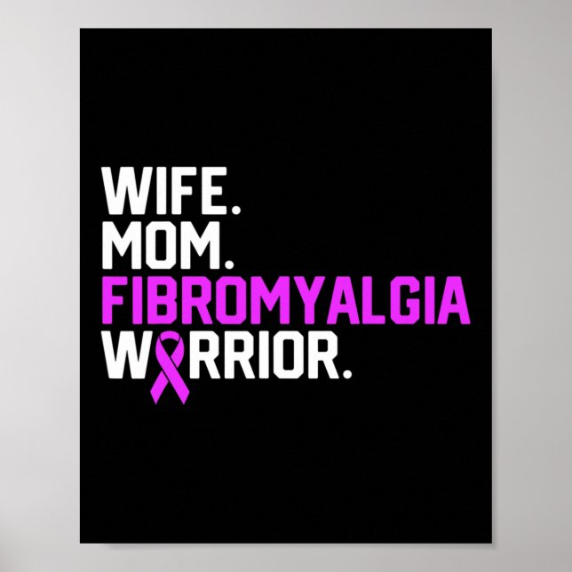 Mamma Fibromyalgia Warrior Awareness Get well Recv Poster (Framsidan)