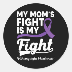 Mamma Fight är min Lila Fibromyalgia Awaren Runt Klistermärke