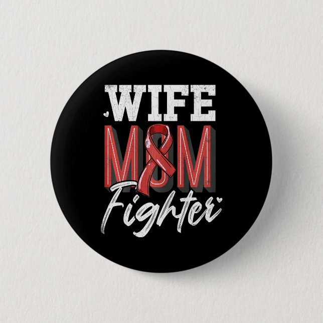 Mamma Fighter Brain Aneurysm Awareness Support Gra Knapp (Framsida)