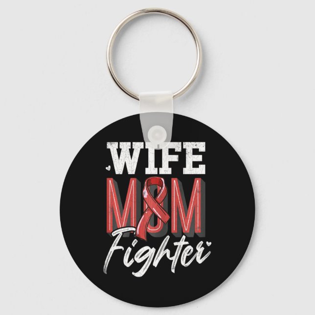 Mamma Fighter Brain Aneurysm Awareness Support Gra Nyckelring (Framsida)