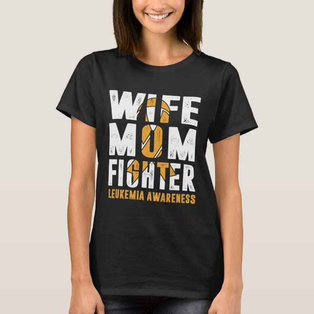 Mamma Fighter Leukemia Awareness T Shirt (Framsida)