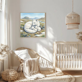 Mamma Fjällräv och Ungarnas Boplats Poster
