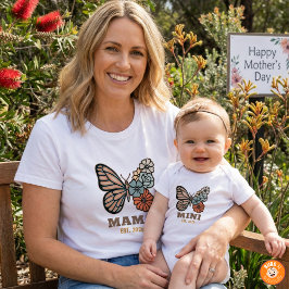 Mamma Fjäril Årsetablerad Ny Mamma Present Kvinnor T Shirt