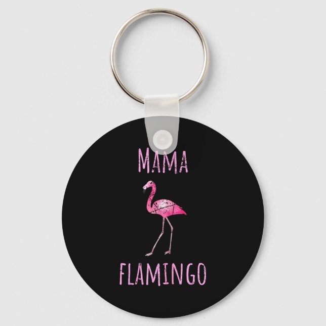 Mamma flamingo sommar fågel tropisk djur nyckelring (Framsida)