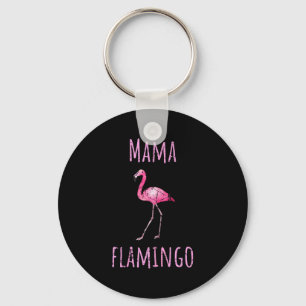 Mamma flamingo tropisk sommar djur akvarell nyckelring