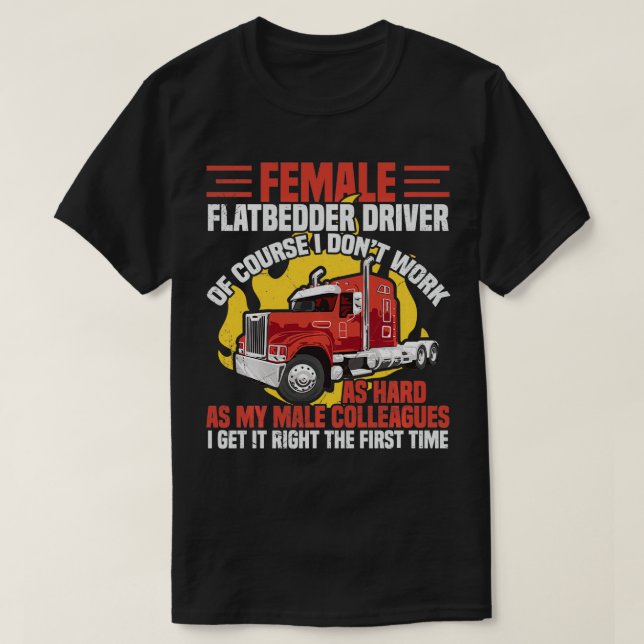 Mamma Flatbed Truck Driver Funny Women Flatbedder  T Shirt (Design framsida)