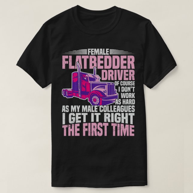 Mamma Flatbed Truck Driver Funny Women Flatbedder  T Shirt (Design framsida)