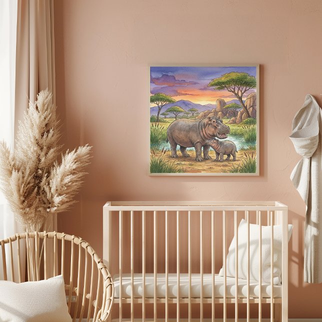 Mamma Flodhäst och Kalv Dagsnurra Poster (Skapare uppladdad)