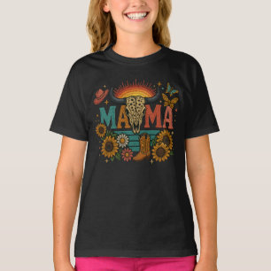 Mamma Flower Embroidery Design Cowgirl Boho Mamma T Shirt