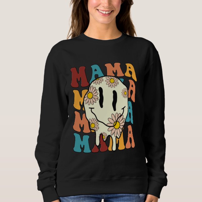 Mamma Flower Smile Bolt Lighting Checkated Groovy T Shirt (Framsida)