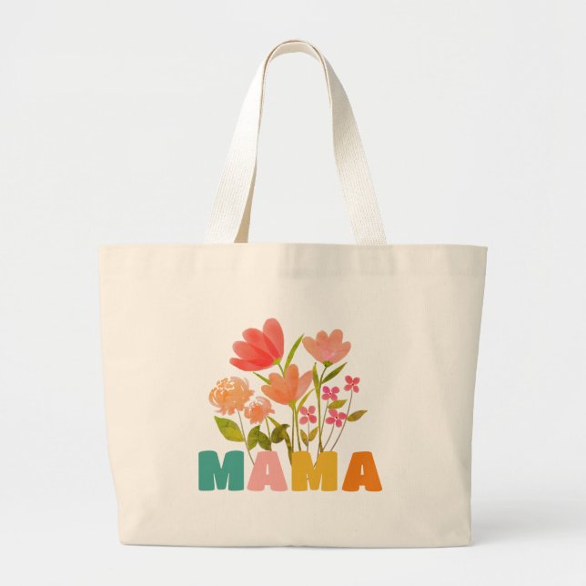 Mamma Flower Tote Jumbo Tygkasse (Framsidan)