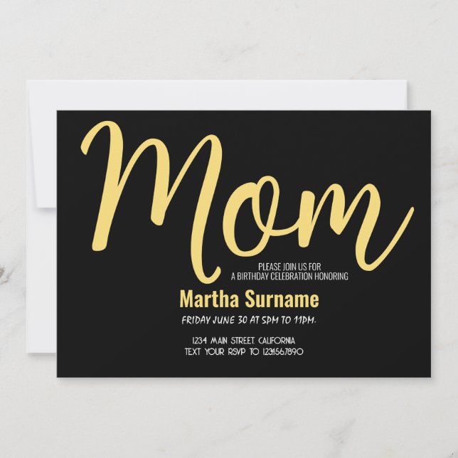 Mamma födelsedag enkel Mors dag Party Inbjudningar (Framsida)