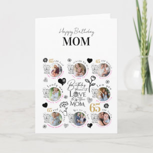 Mamma Födelsedags Foto Collage Minnessaker Typogra Kort