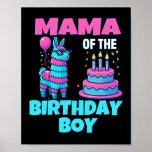 Mamma Födelsedags Pojke Lama Pinata Festa Familj M Poster