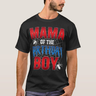 Mamma Födelsedags Pojke Spindelnät Födelsedagspart T Shirt