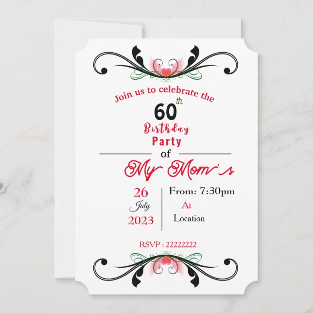 Mamma födelserbjudande inbjudningar (Framsida)