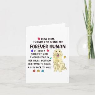 Mamma för alltid mänsklig kräm Golden Retriever mo Kort