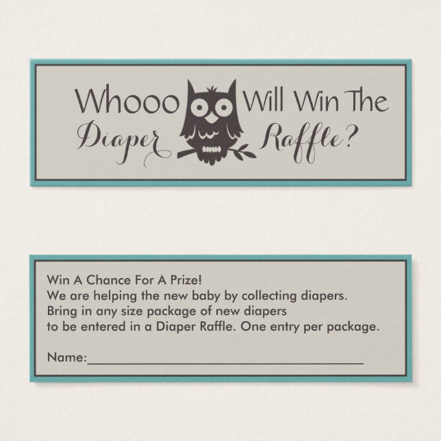 Mamma för att bli babyåkare Uggla Litet Visitkort (Framsida & baksida)