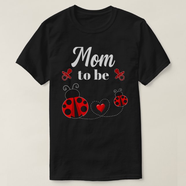 Mamma för att bli Ladybug Baby Shower T Shirt (Design framsida)