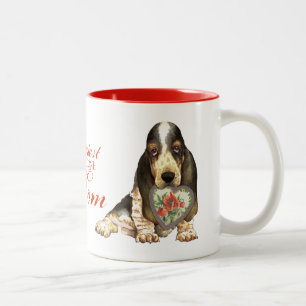 Mamma för Bassethundhjärta Två-Tonad Mugg