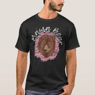 Mamma för Blommigt av Mammorna djur i Cute Mamma T Shirt