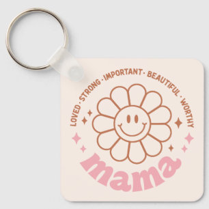 Mamma för blommigt nyckelring