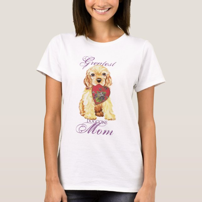 Mamma för cockerspanielSpanielhjärta Tee (Framsida)