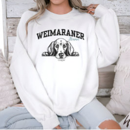 Mamma för College Varsity Script Weimaraner T Shirt