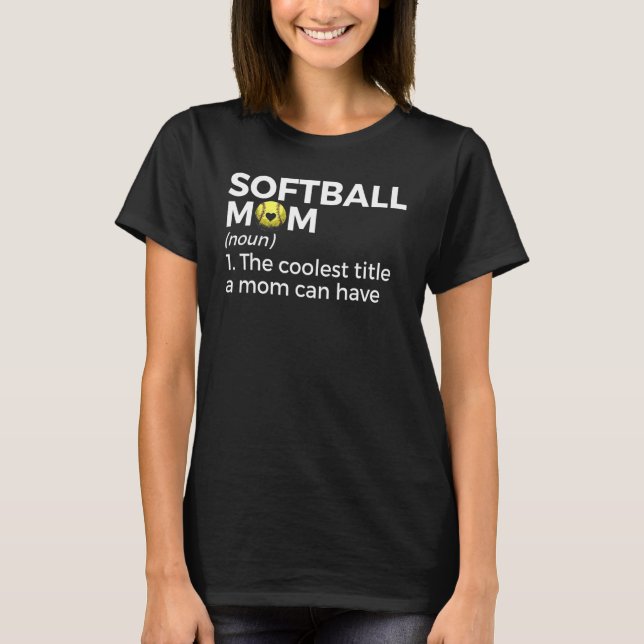 Mamma för definition av Softball Mamma Mors dag T Shirt (Framsida)
