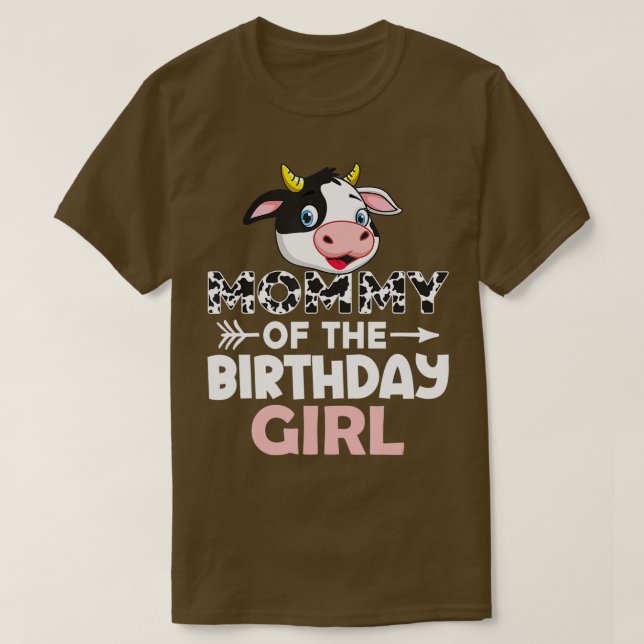 Mamma för födelsedagstjejsarkogårdskon Mamma T Shirt (Design framsida)