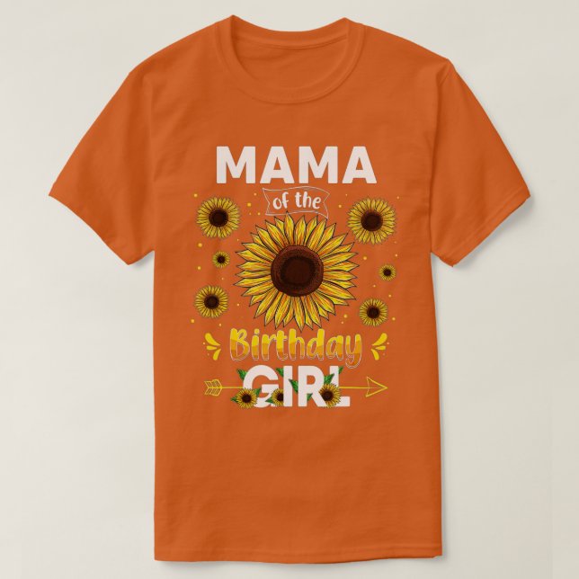 Mamma för födelsedagstjurets solrosfamilj i Party T Shirt (Design framsida)