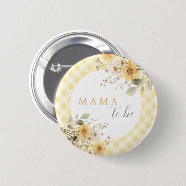 Mamma för gult babyskor som ska vara knapp (Framsida & baksida)