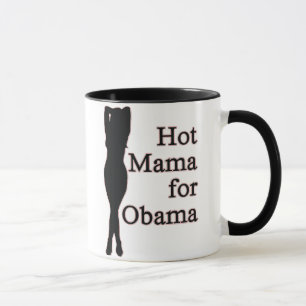 mamma för hett för obama mugg