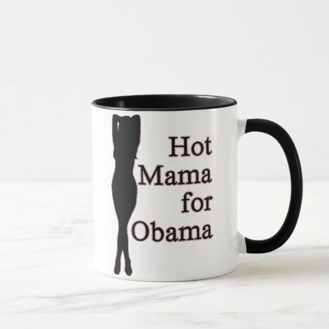mamma för hett för obama mugg (Höger)