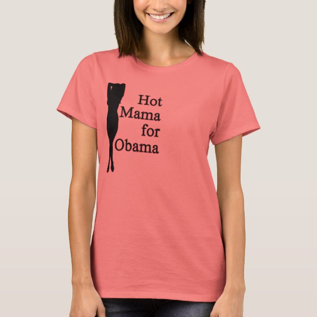 mamma för hett för obama tee shirt (Framsida)