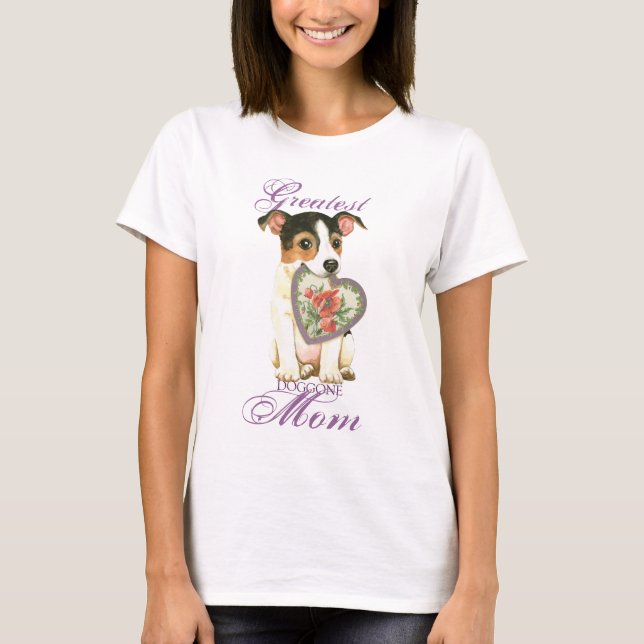 Mamma för hjärta för jackRussell Terrier T Shirt (Framsida)