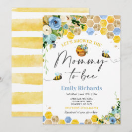 Mamma för inbjudan till Blommigten Bee Baby Shower