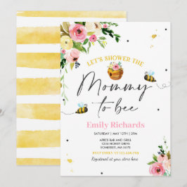 Mamma för inbjudan till Blommigten Bee Baby Shower