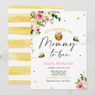 Mamma för inbjudan till Blommigten Bee Baby Shower